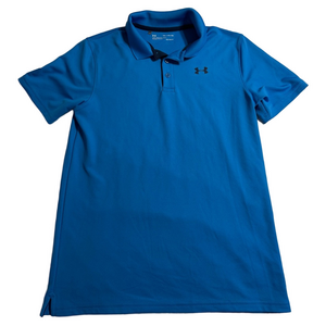 Under Armour Vibrant Blue Polo Shirt Short Sleeve Youth Boy XL Golf Athletic